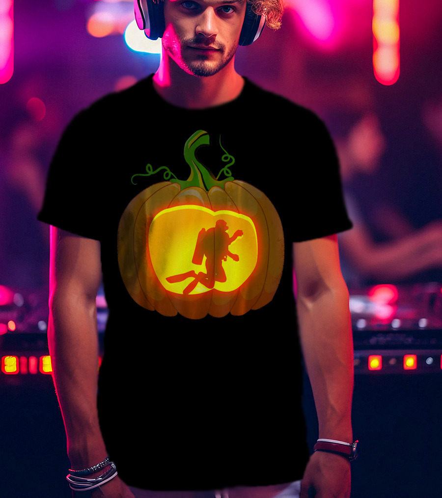Scuba Diving Pumpkin Carving T-Shirt