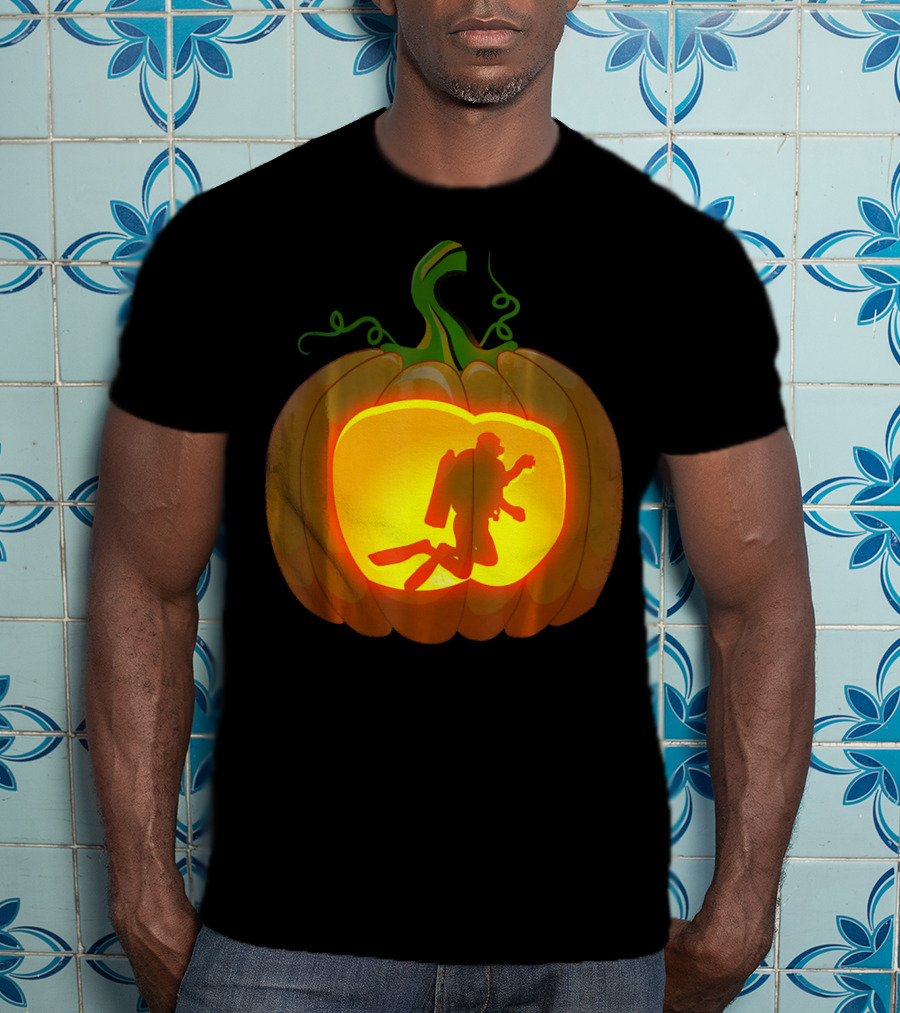Scuba Diving Pumpkin Carving T-Shirt