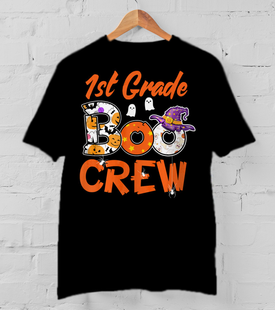 1st Grade Boo Crew Halloween Teacher Kids T-Shirt