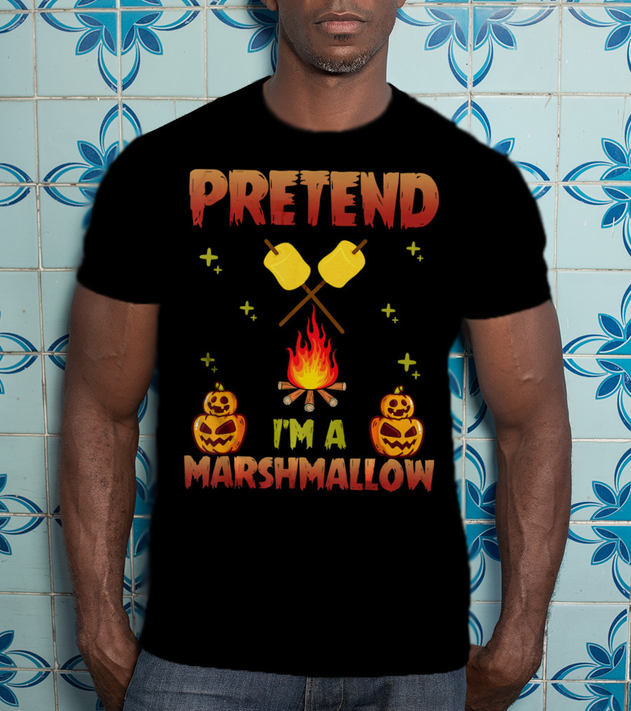 Pretend I'm A Marshmallow Halloween Campfire Jack-O'-Lanterns T-Shirt