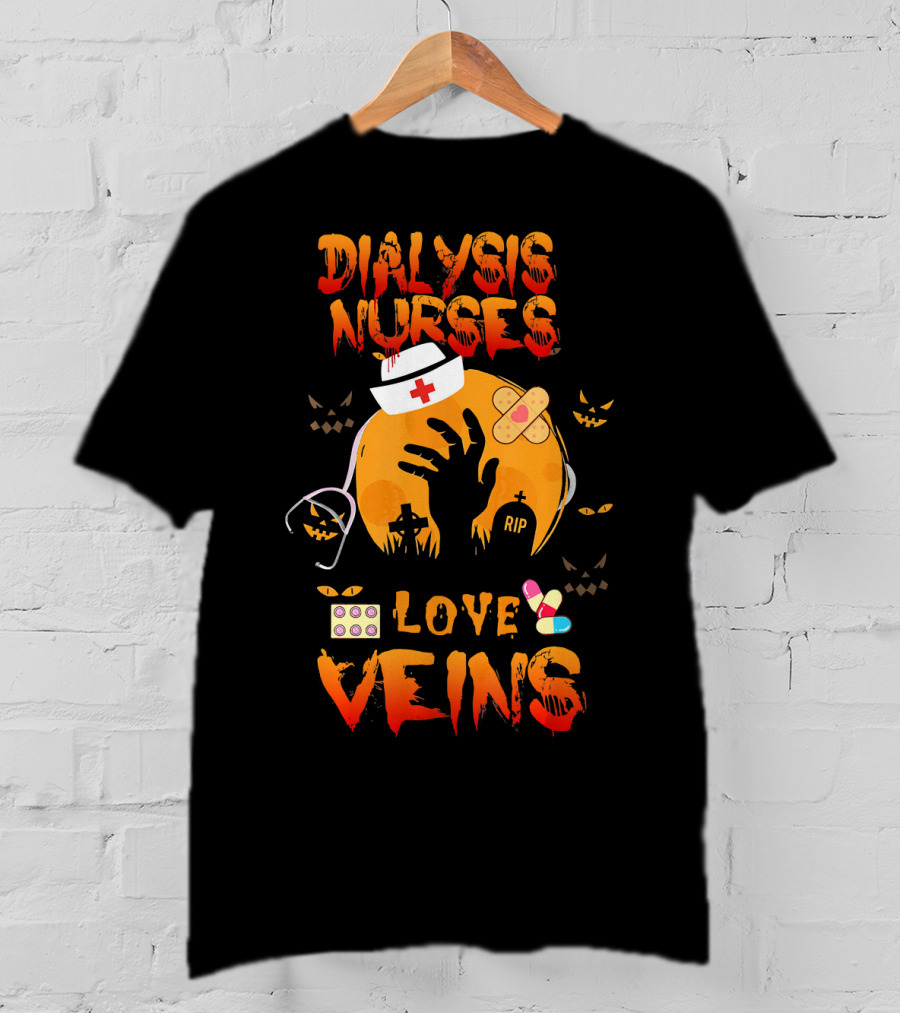 Dialysis Nurses Love Veins Halloween Cosplay T-Shirt