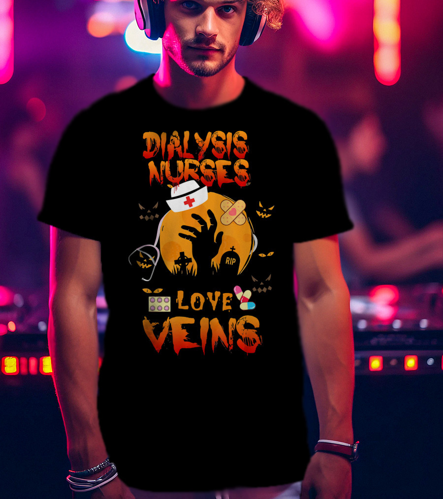 Dialysis Nurses Love Veins Halloween Cosplay T-Shirt