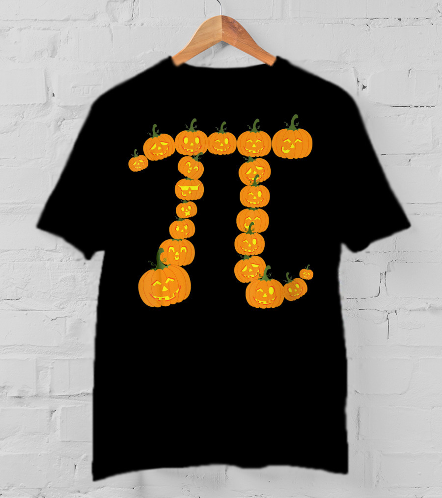 Halloween Pumpkin Pi Symbol Math Fun T-Shirt