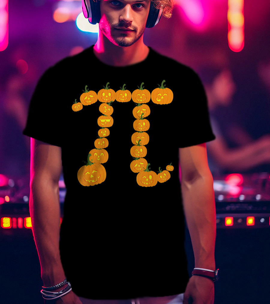 Halloween Pumpkin Pi Symbol Math Fun T-Shirt