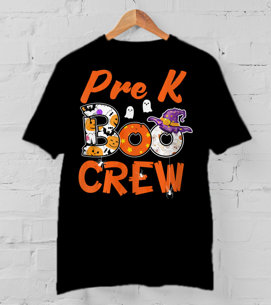 Pre K Boo Crew Teacher Kids Halloween T-Shirt