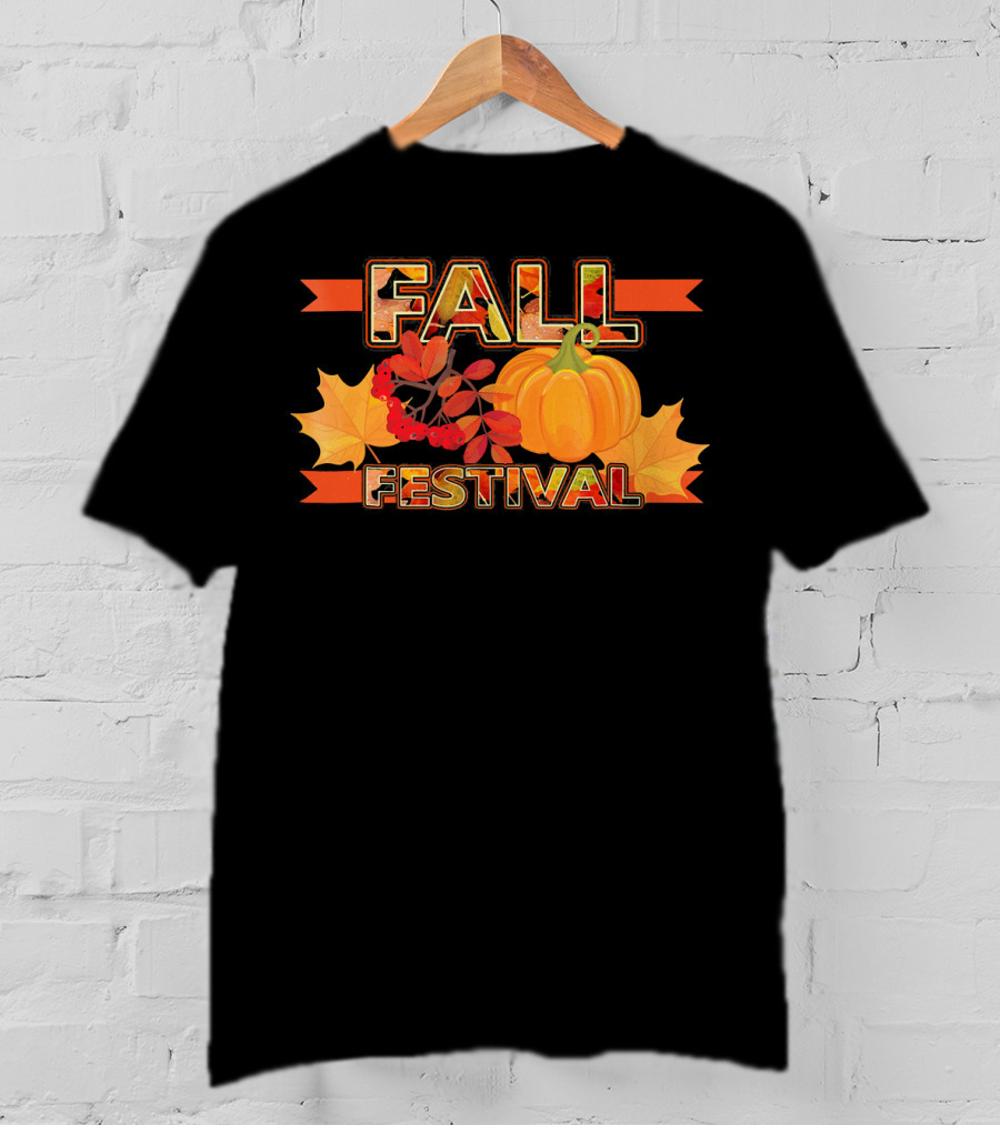 Fall Festival Autumn Leaves Pumpkin T-Shirt