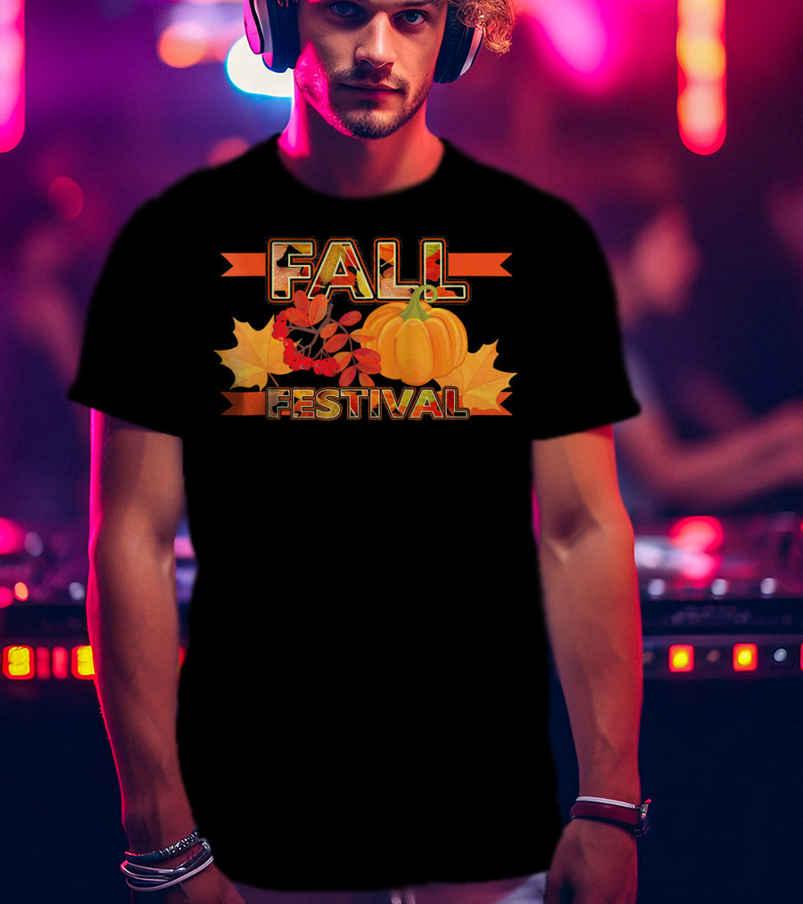 Fall Festival Autumn Leaves Pumpkin T-Shirt