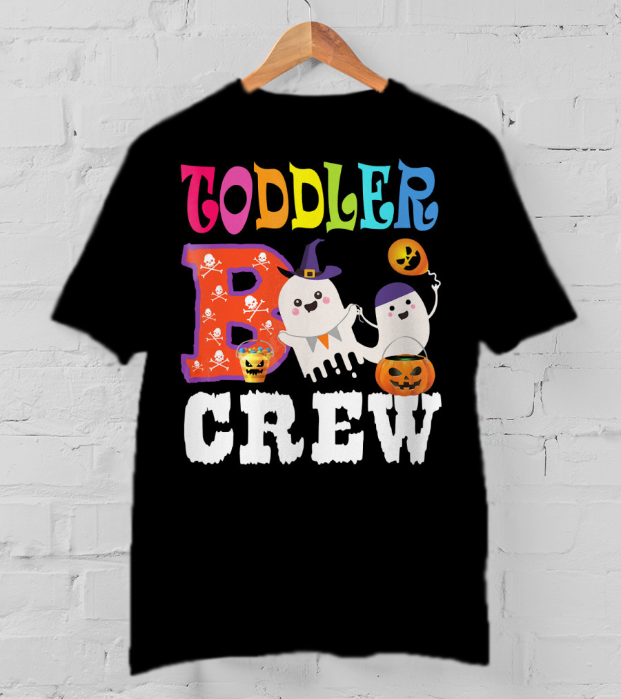 Toddler Boo Crew Halloween Ghosts And Skulls T-Shirt