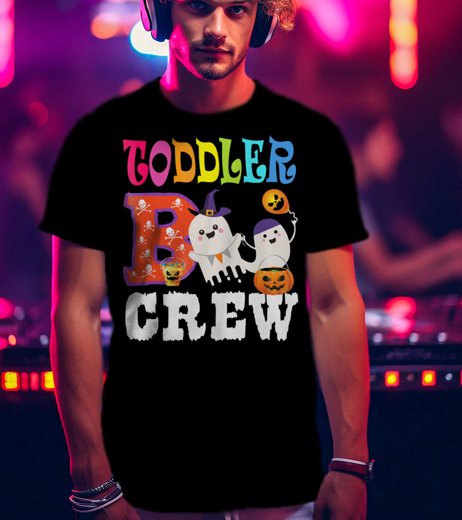 Toddler Boo Crew Halloween Ghosts And Skulls T-Shirt