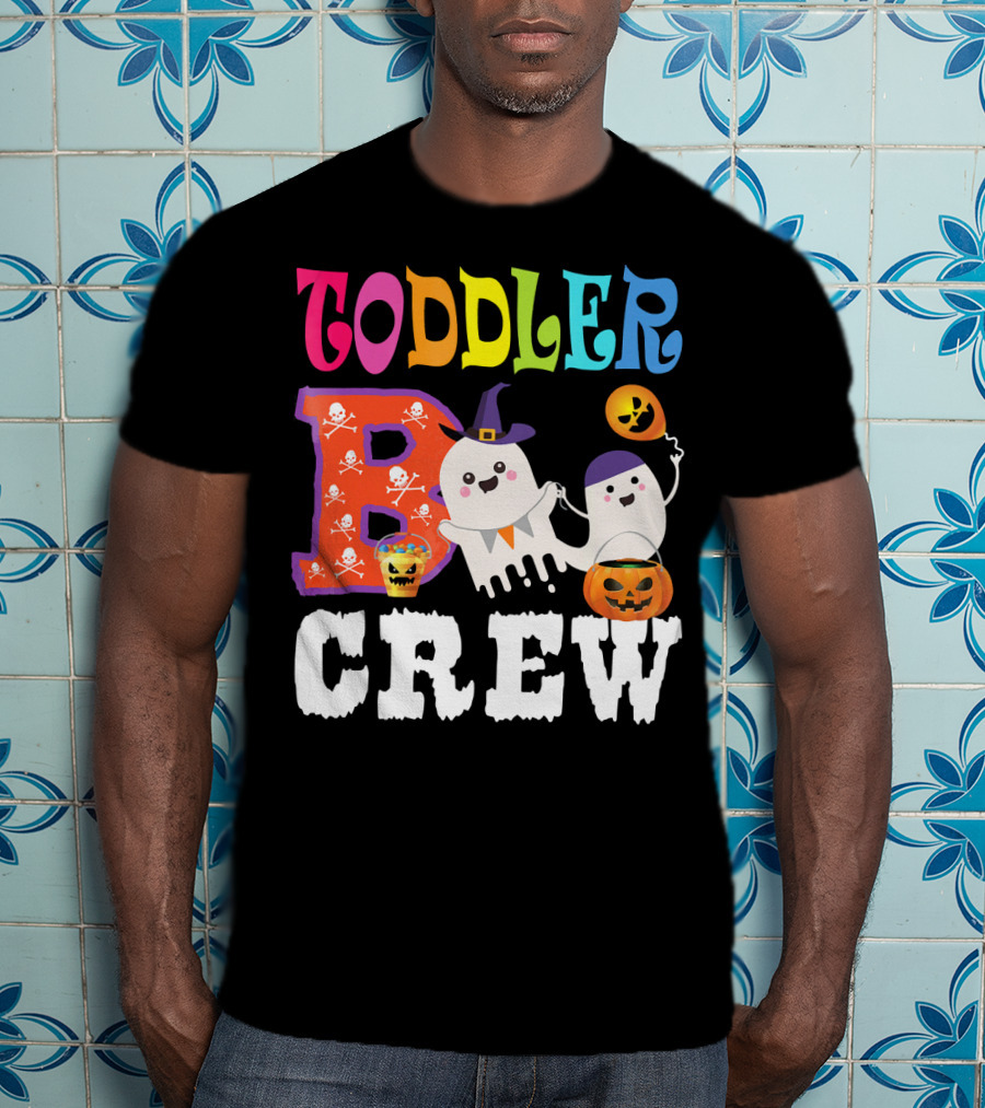 Toddler Boo Crew Halloween Ghosts And Skulls T-Shirt