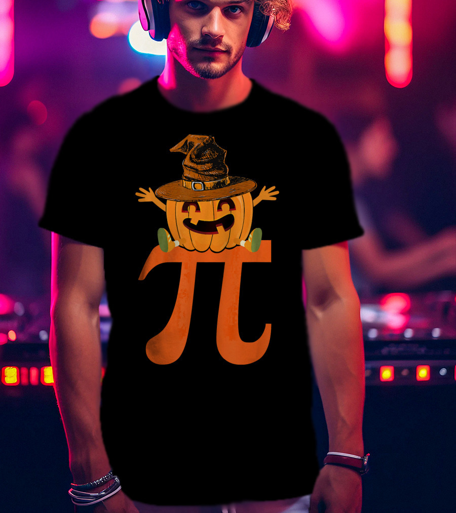 Halloween Pumpkin Witch Sitting On Pi T-Shirt