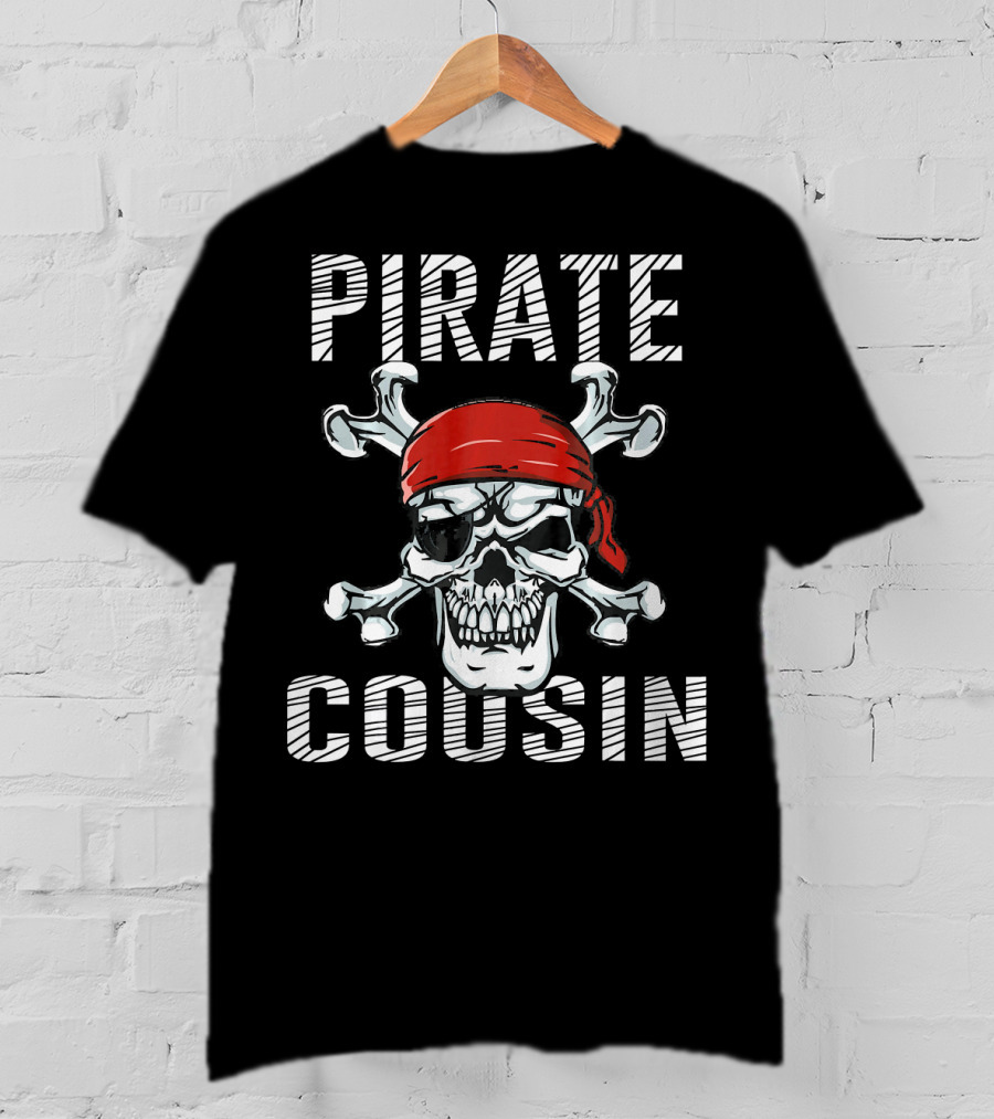 Pirate Cousin Skull Crossbones Bandana T-Shirt