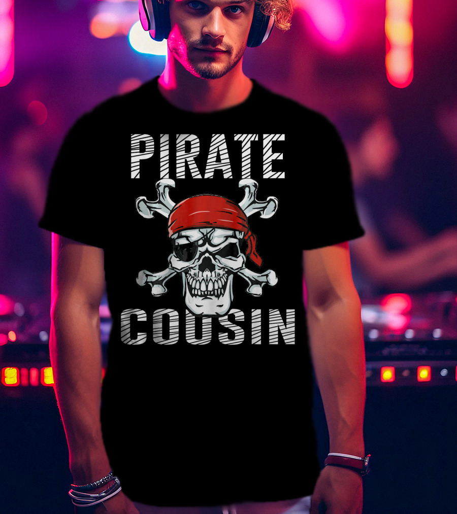 Pirate Cousin Skull Crossbones Bandana T-Shirt