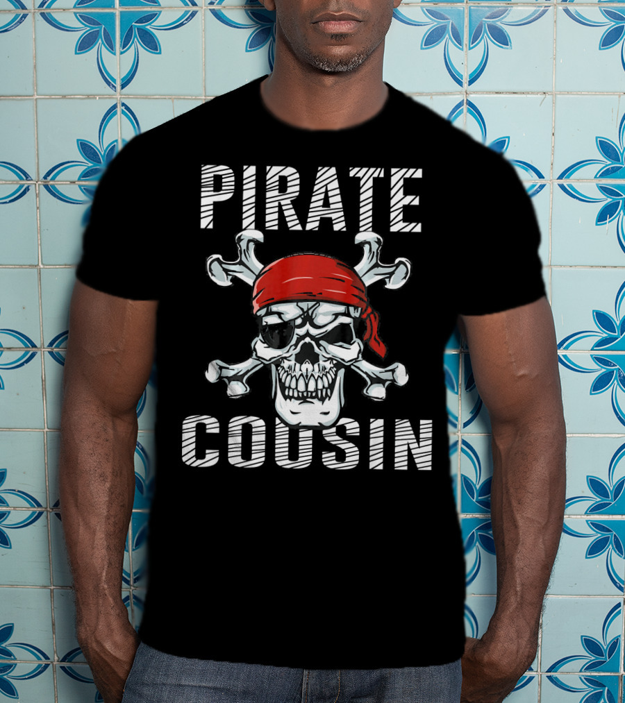 Pirate Cousin Skull Crossbones Bandana T-Shirt