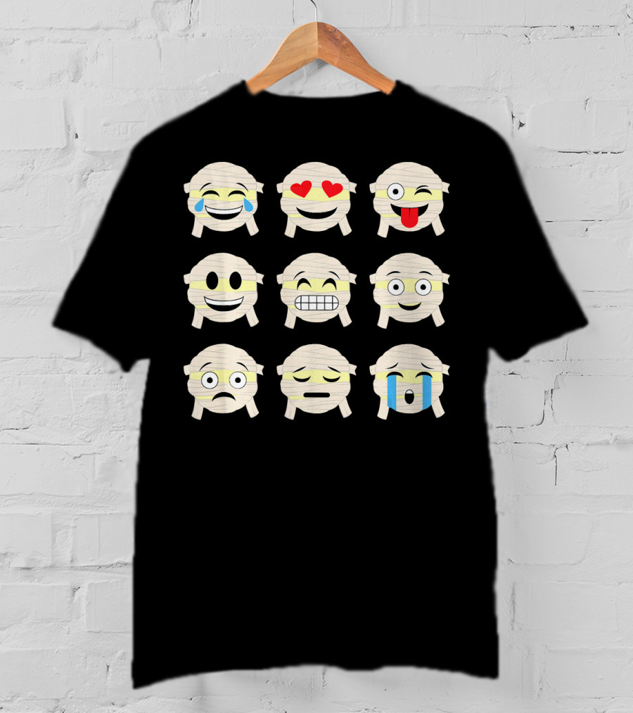 Mummy Emoji Funny Faces Emoticon Mummies Collection T-Shirt