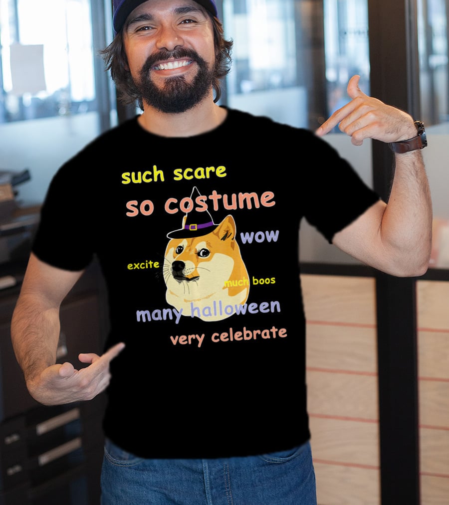 Such Scare So Costume Wow Excite Much Boos Many Halloween Very Celebrate T-Shirt