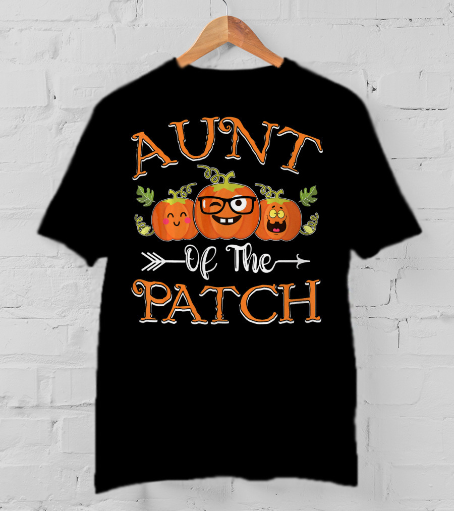 Aunt Of The Pumpkin Patch Cute Cartoon Pumpkins T-Shirt