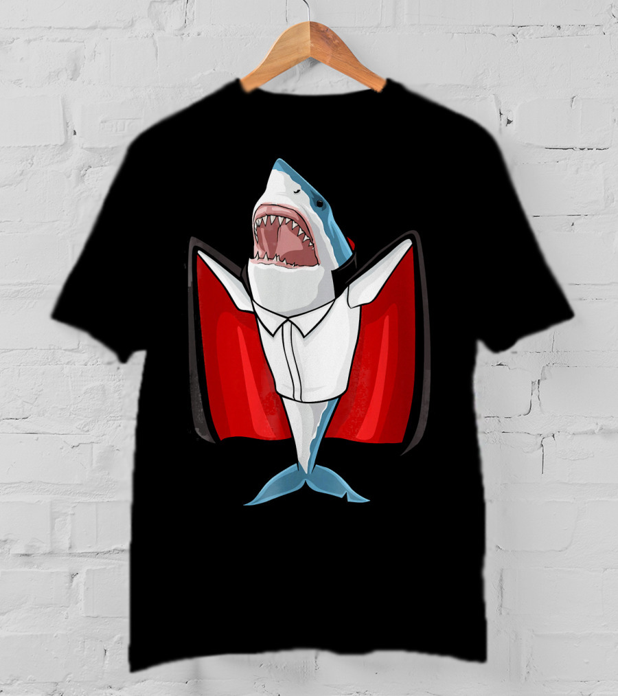 Halloween Shark Vampire Funny Costume T-Shirt