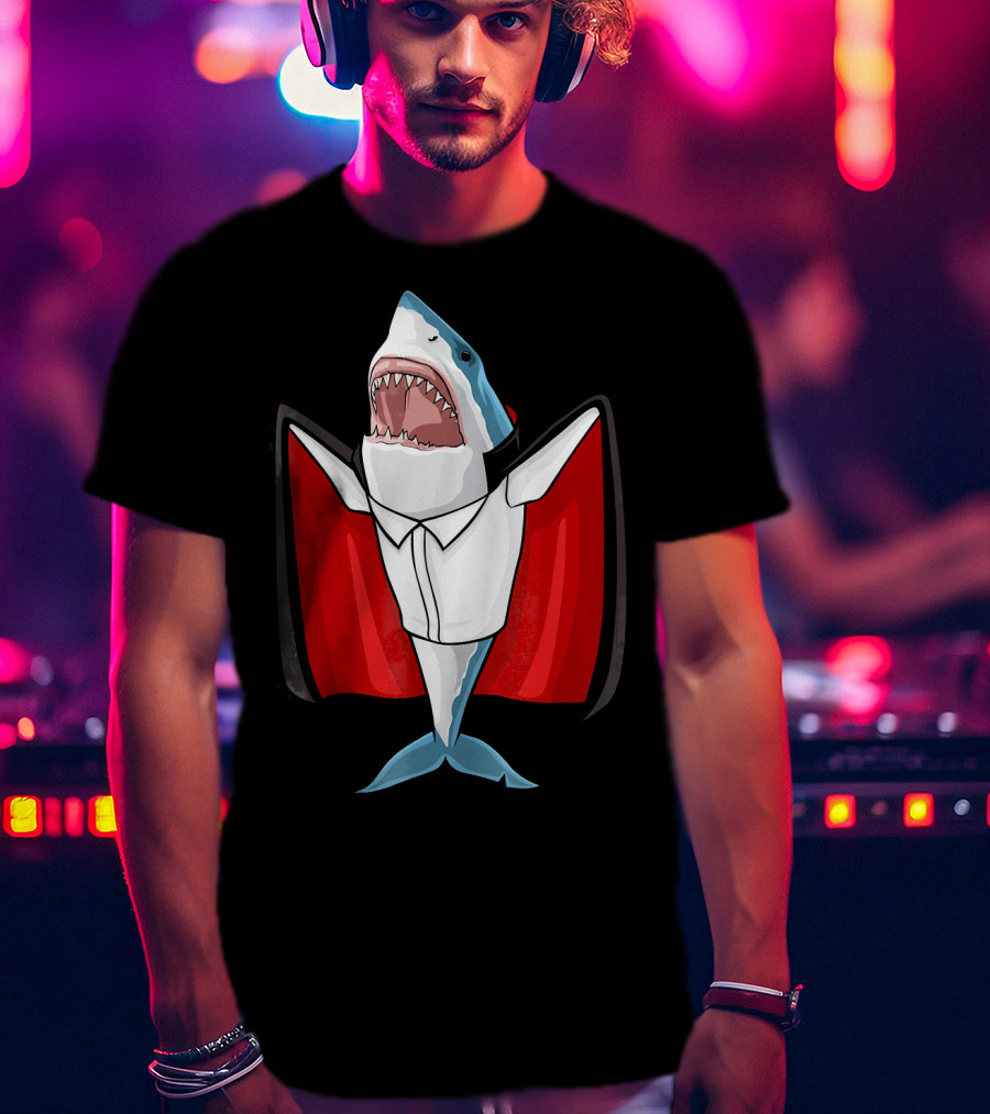 Halloween Shark Vampire Funny Costume T-Shirt