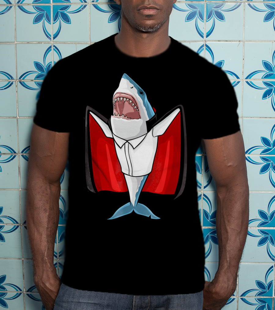 Halloween Shark Vampire Funny Costume T-Shirt
