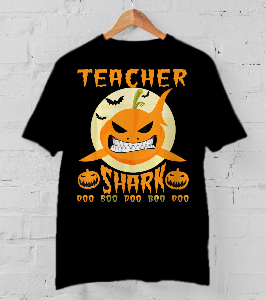 Teacher Shark Doo Doo Boo Boo Pumpkin Halloween T-Shirt