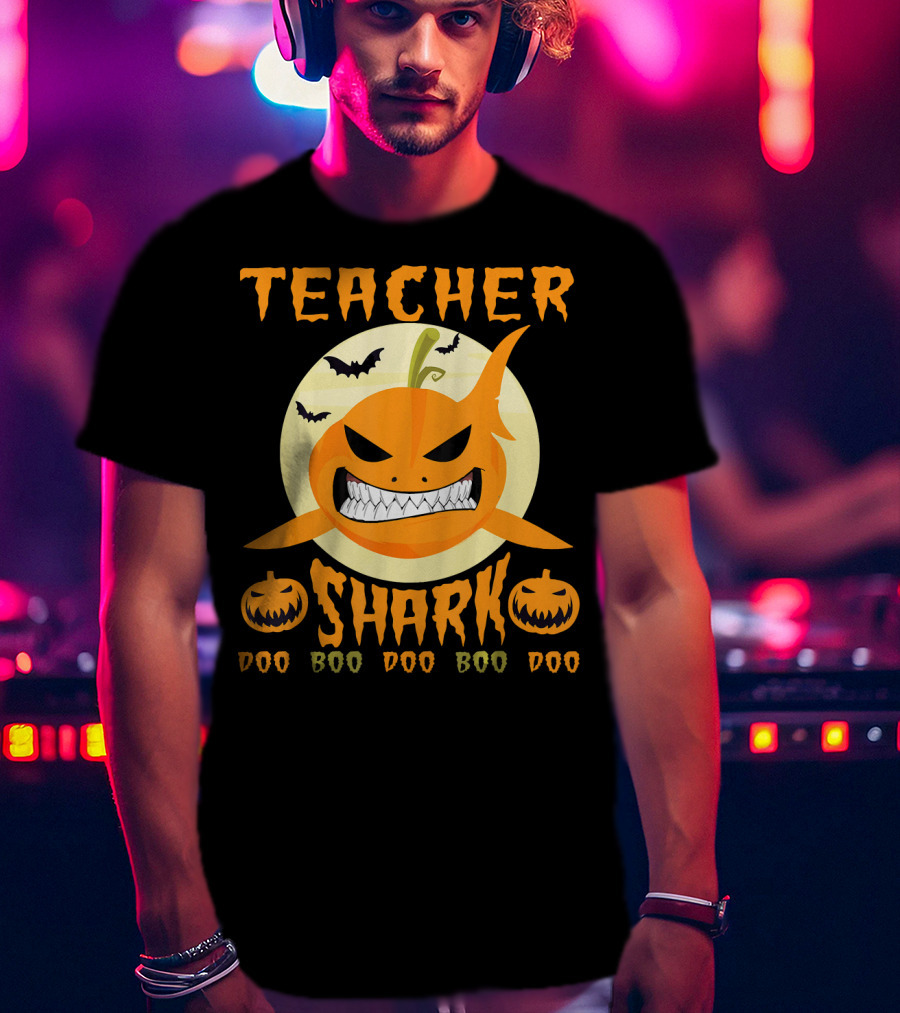 Teacher Shark Doo Doo Boo Boo Pumpkin Halloween T-Shirt