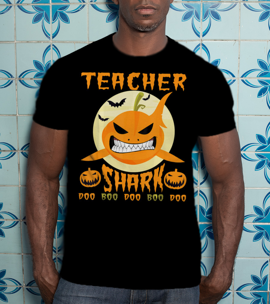Teacher Shark Doo Doo Boo Boo Pumpkin Halloween T-Shirt