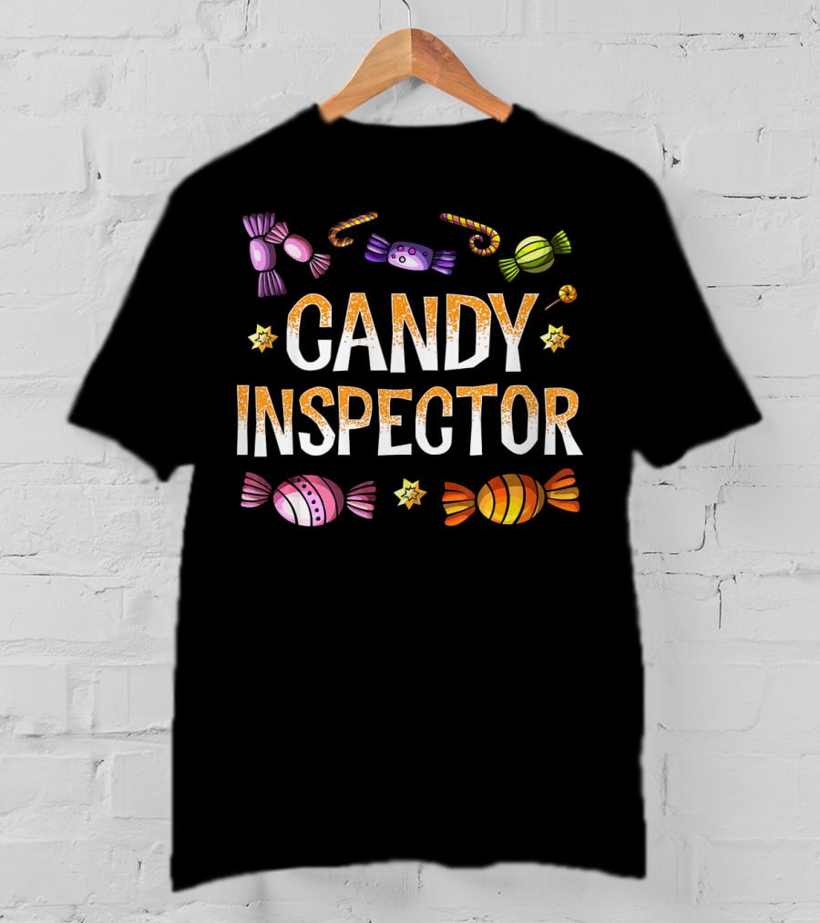 Candy Inspector Colorful Wrapped Sweets Fun Halloween T-Shirt