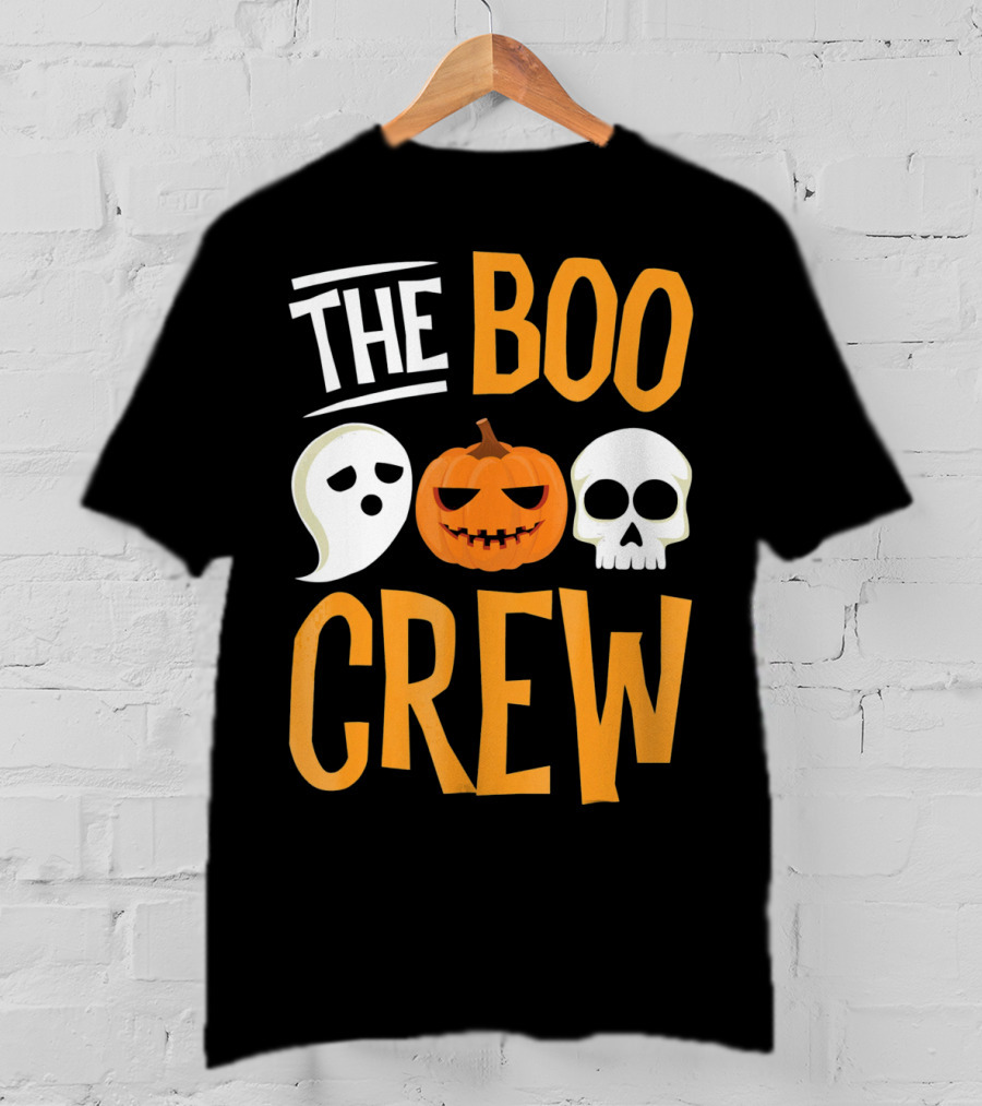 The Boo Crew Ghost Pumpkin Skull Halloween T-Shirt
