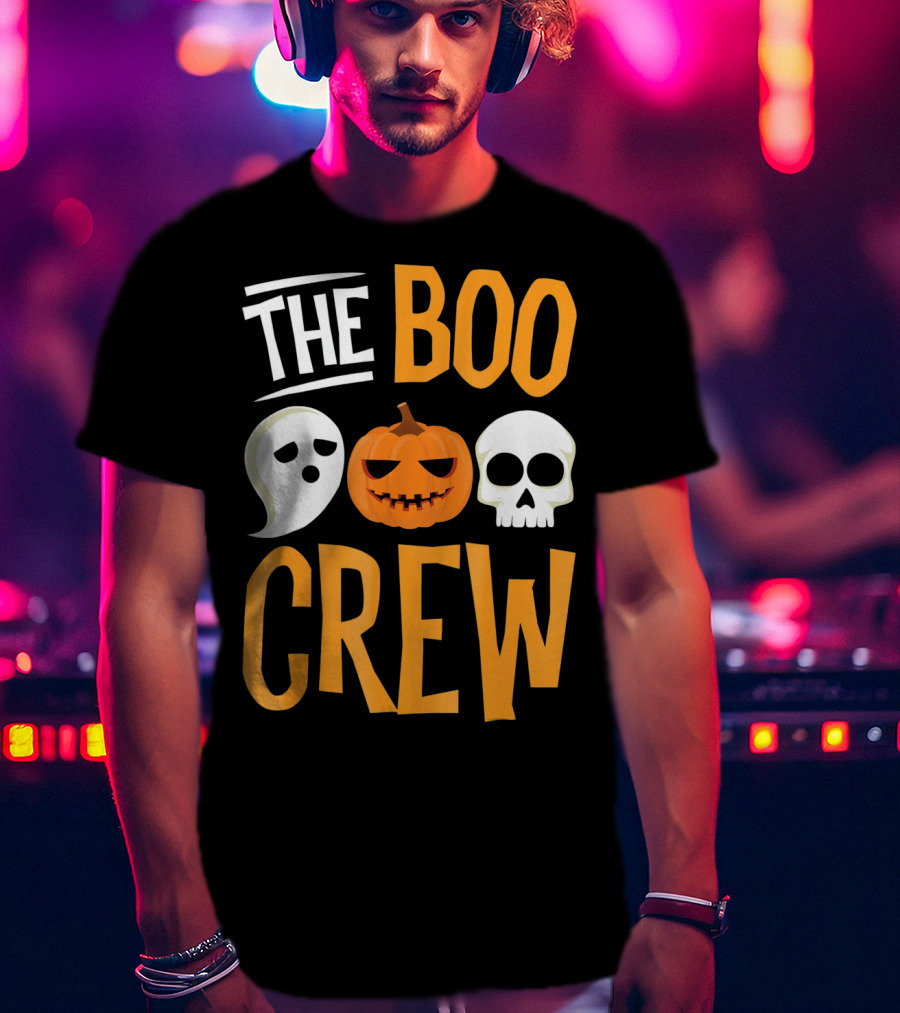 The Boo Crew Ghost Pumpkin Skull Halloween T-Shirt