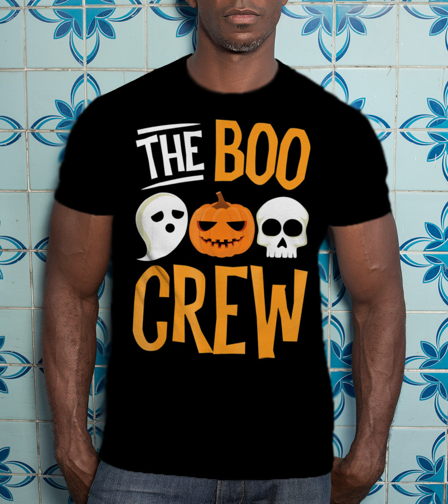 The Boo Crew Ghost Pumpkin Skull Halloween T-Shirt
