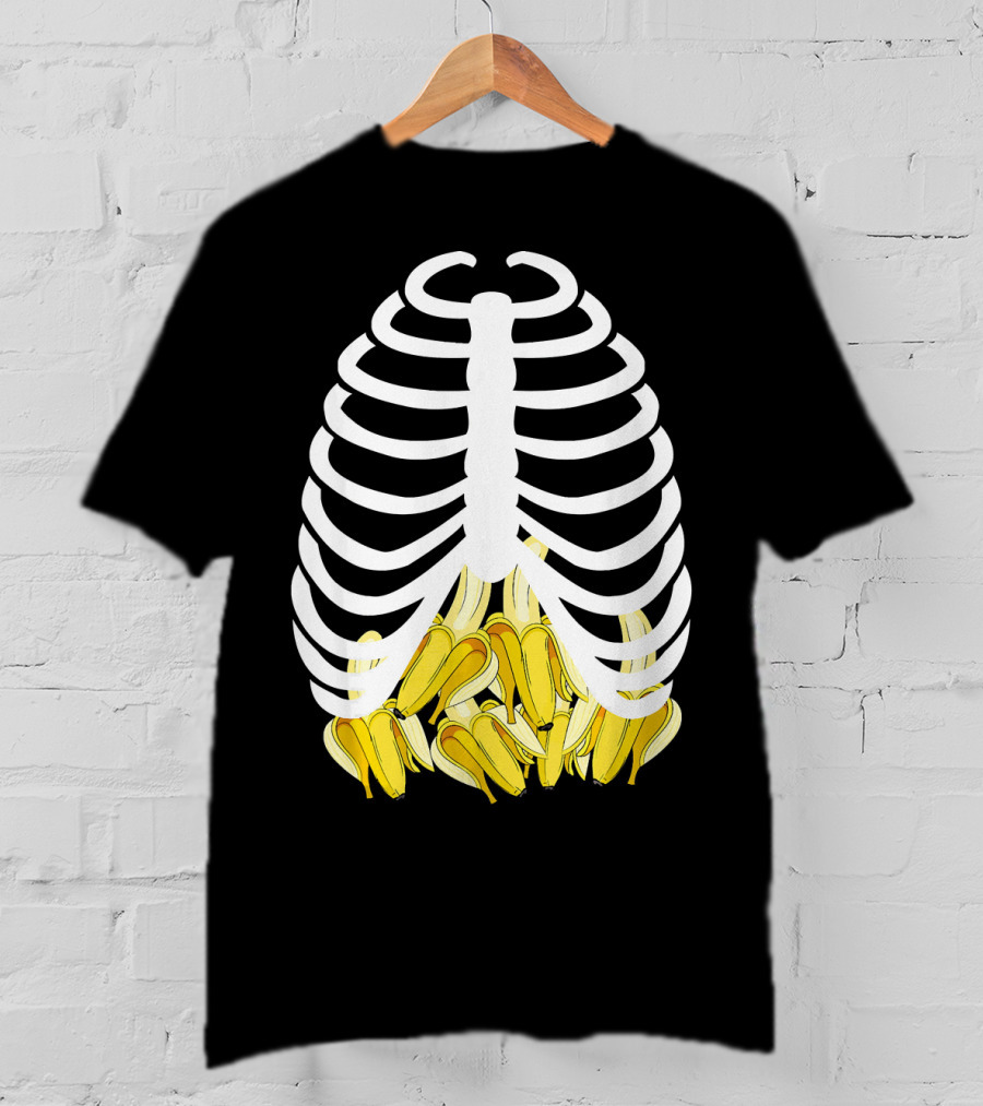 Halloween Rib Cage Banana Costume Adult Youth Kids T-Shirt