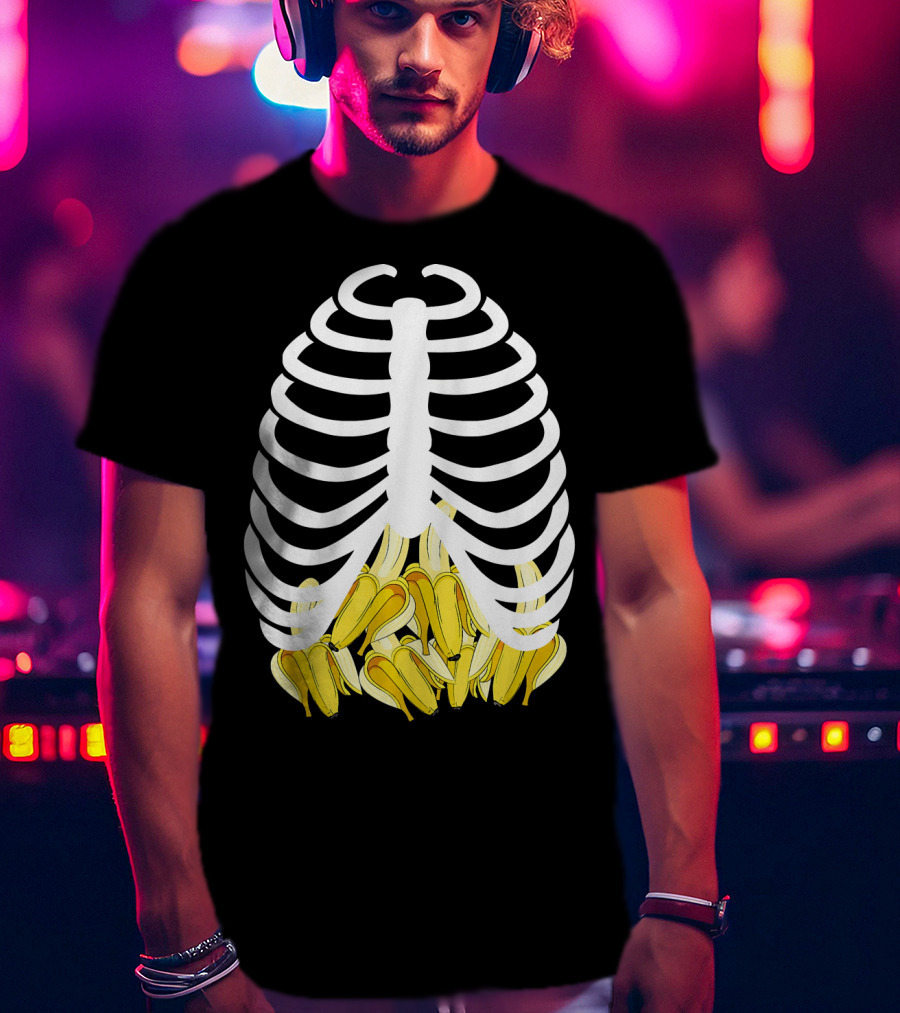Halloween Rib Cage Banana Costume Adult Youth Kids T-Shirt