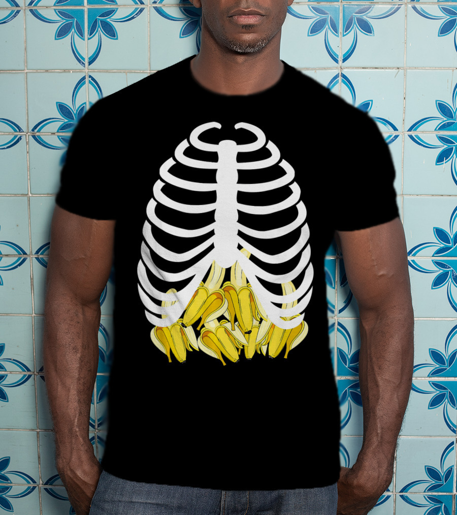 Halloween Rib Cage Banana Costume Adult Youth Kids T-Shirt