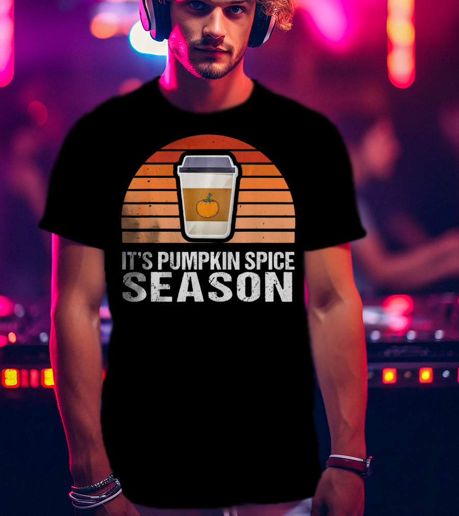 It's Pumpkin Spice Season Vintage Sunset Coffee Cup T-Shirt
