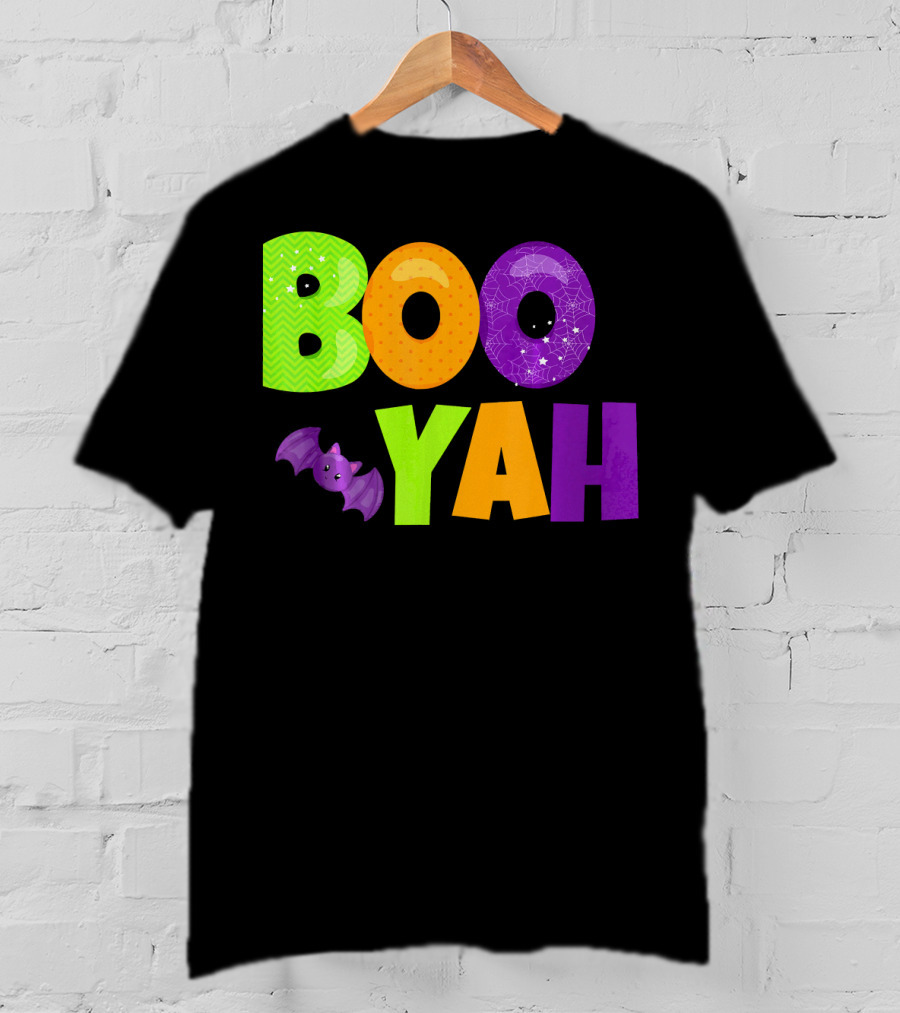 Boo Yah Halloween Bat Spooky Colors T-Shirt