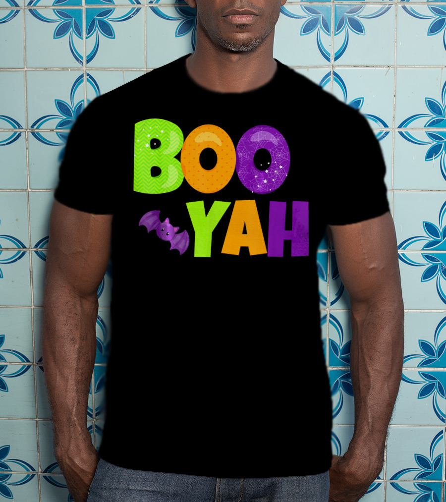 Boo Yah Halloween Bat Spooky Colors T-Shirt