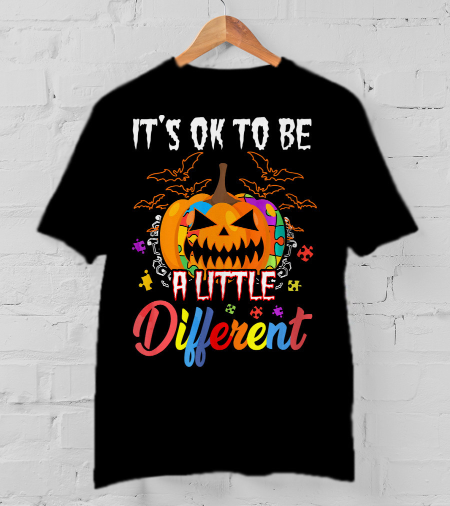 It's Ok To Be A Little Different Halloween Pumpkin T-Shirt