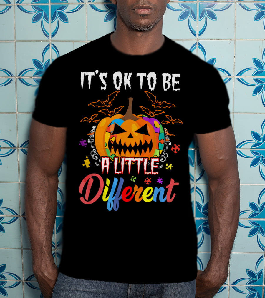 It's Ok To Be A Little Different Halloween Pumpkin T-Shirt