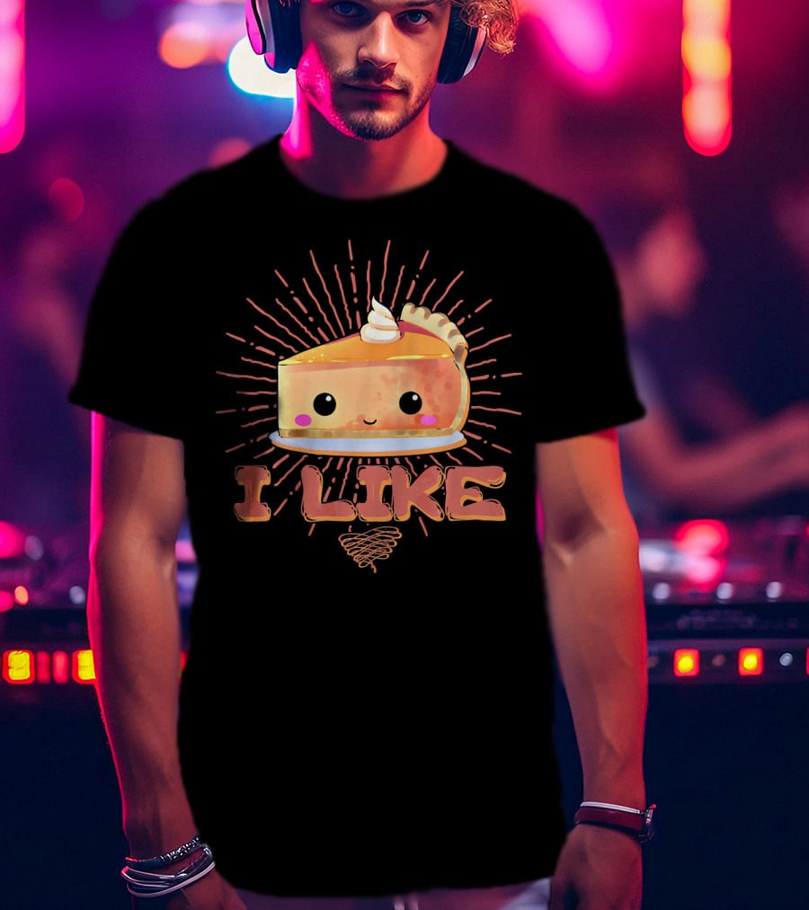 I Like Pumpkin Pie Cute Slice With Whipped Cream Fun Thanksgiving T-Shirt
