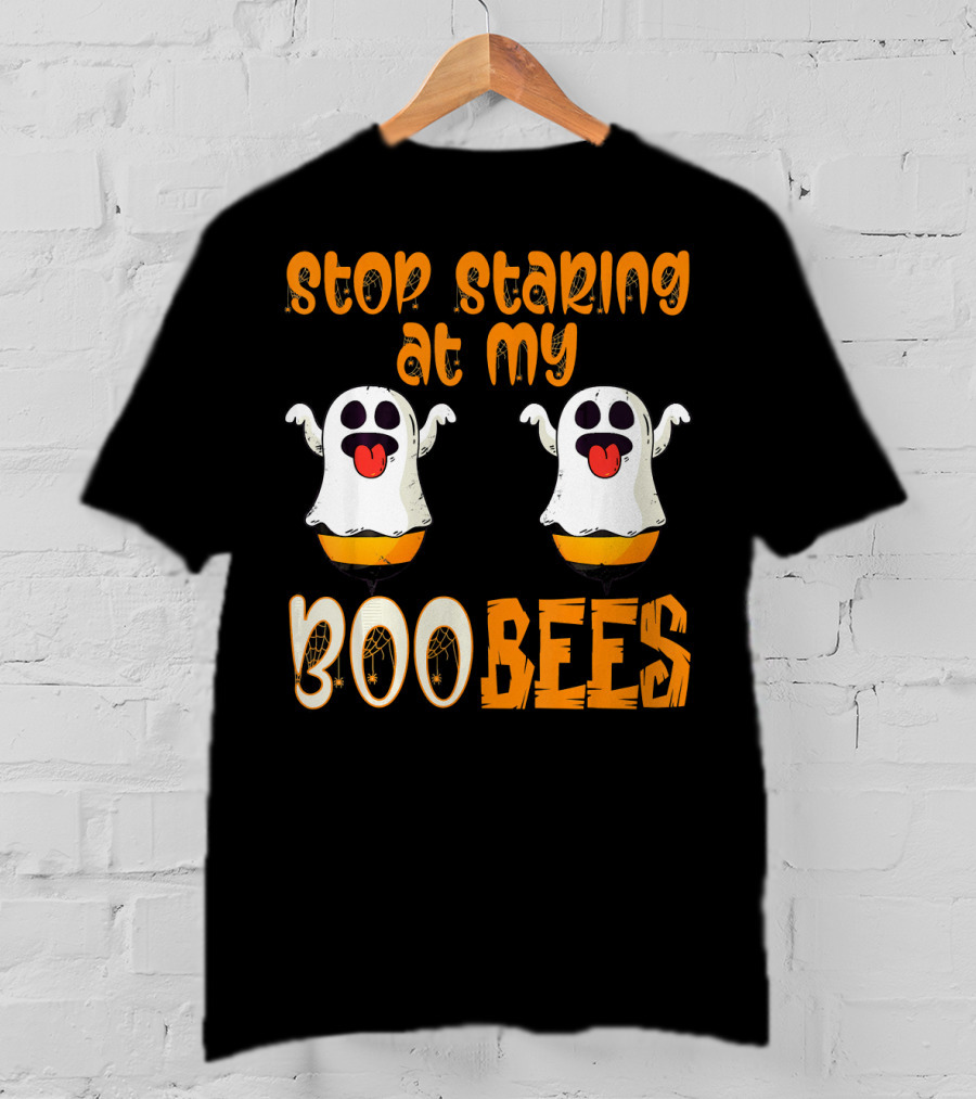 Stop Staring At My Boo Bees Ghosts With Pumpkins T-Shirt
