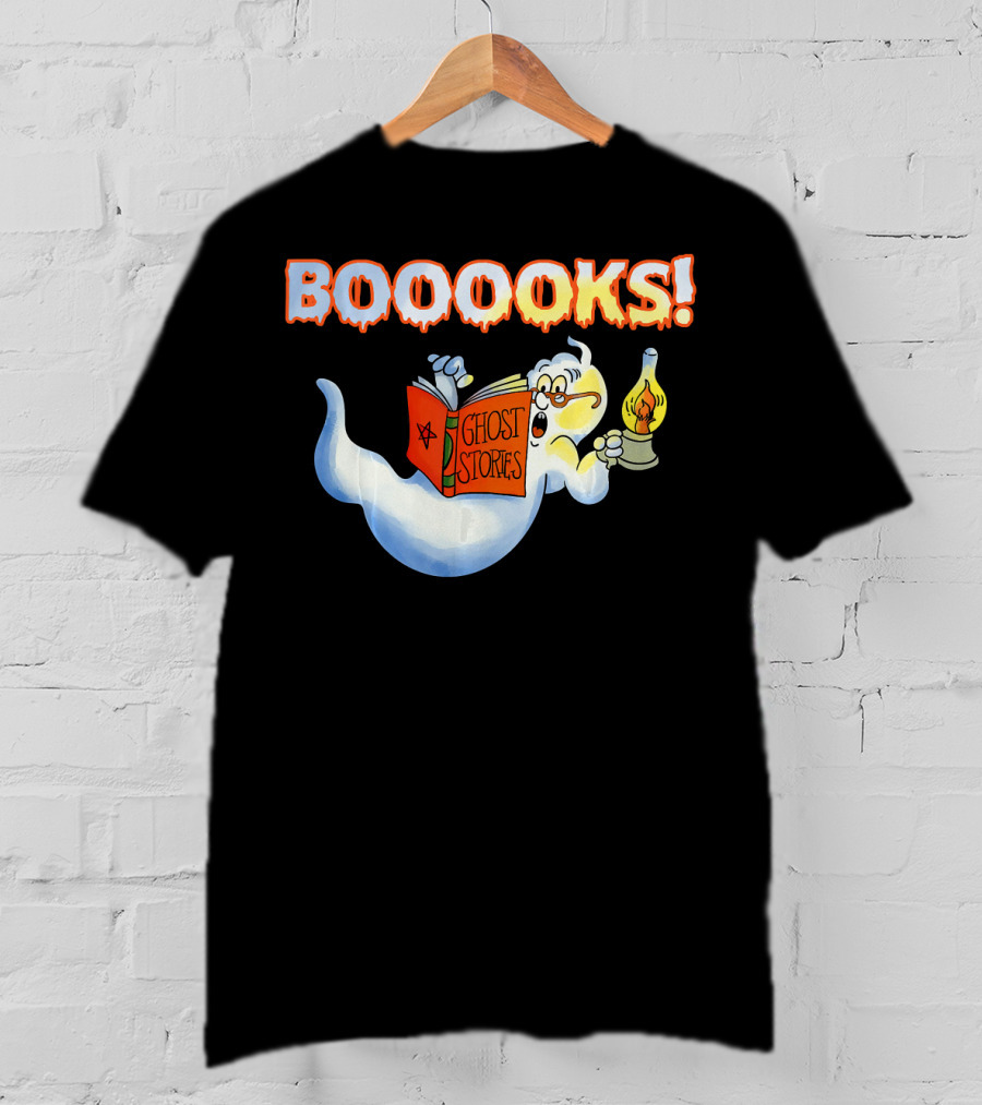 Halloween Ghost Booooks Ghost Stories Lamp Book Lover T-Shirt