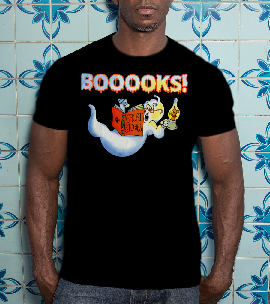 Halloween Ghost Booooks Ghost Stories Lamp Book Lover T-Shirt
