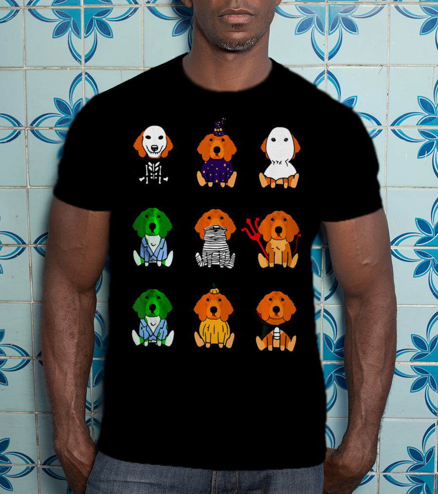 Irish Setter Halloween Costumes Skeleton Mummy Ghost Devil Pumpkin Wizard Green Monster T-Shirt