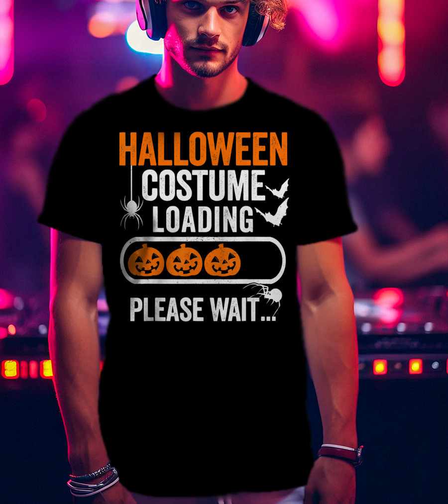 Halloween Costume Loading Please Wait Pumpkin Gamer T-Shirt