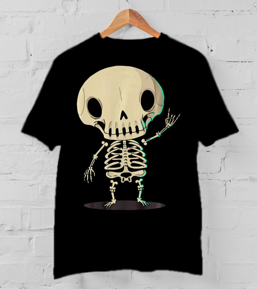 SKELETON Halloween Costume Rib Cute Skull Bones T-Shirt