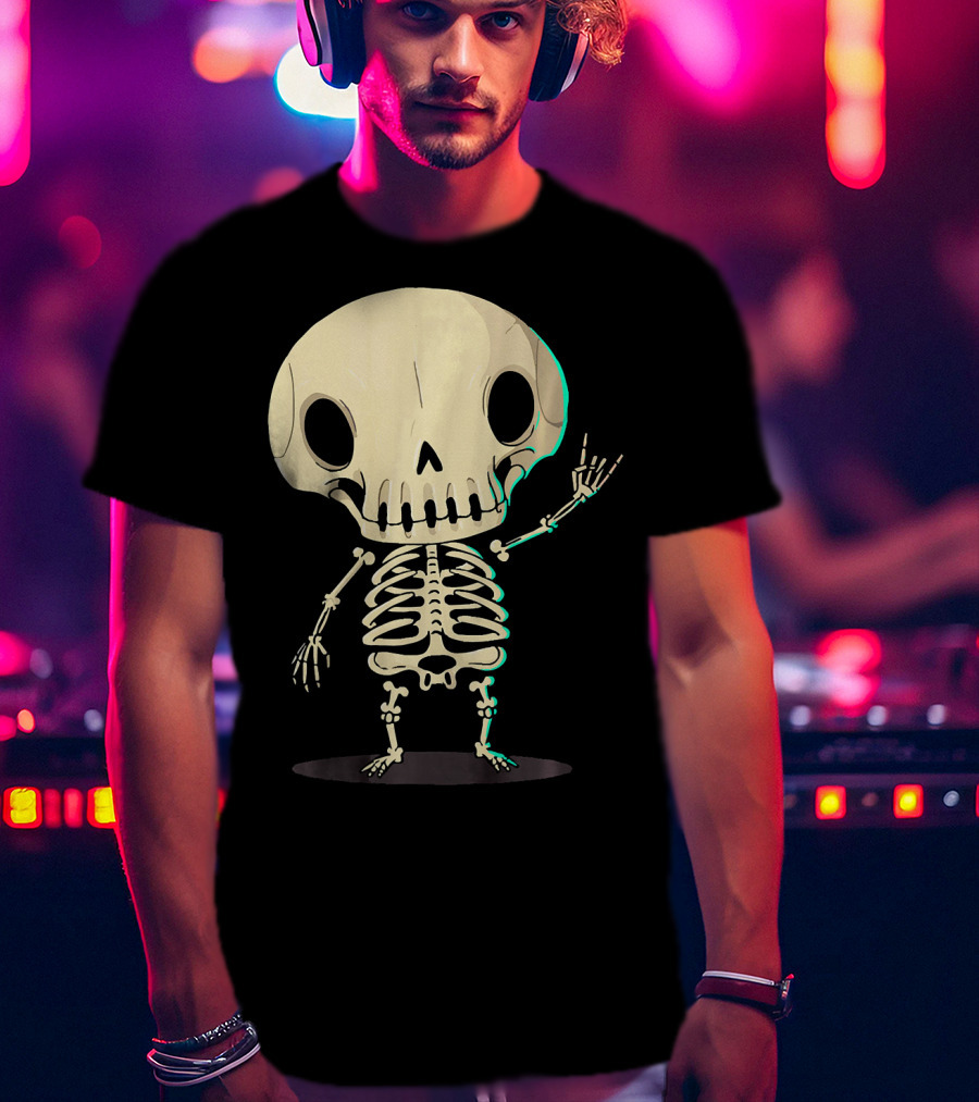 SKELETON Halloween Costume Rib Cute Skull Bones T-Shirt