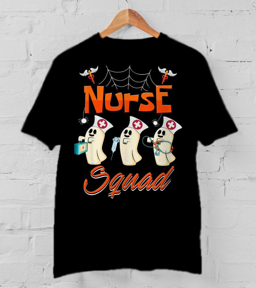 Nurse Squad Spooky Ghosts Halloween Nurse Team T-Shirt