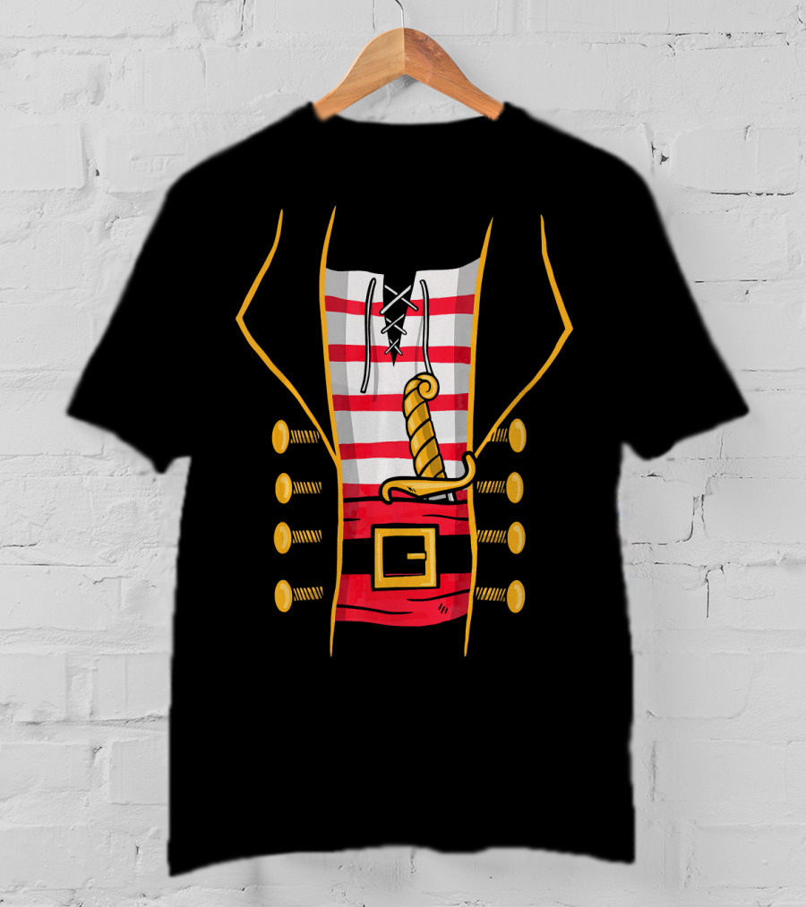 Buccaneer Corsair Jacket Sword Stripe Pirate T-Shirt