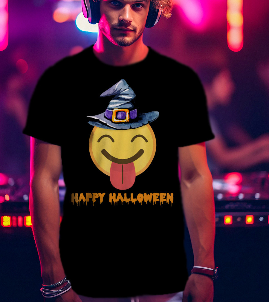 Happy Halloween Witch Hat Emoji T-Shirt